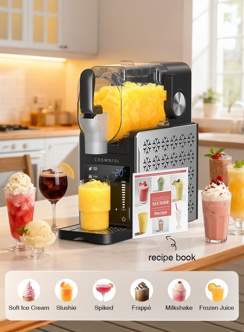 CROWNFUL Slushie Machine, Slushy Maker for Home, 3L Large Capacity Ice-Free Frozen Drink Maker, with Touch Screen, 6 Presets for Soft Ice Cream, Frappe, Milkshake & Frozen Juice, Easy Clean - Image 2